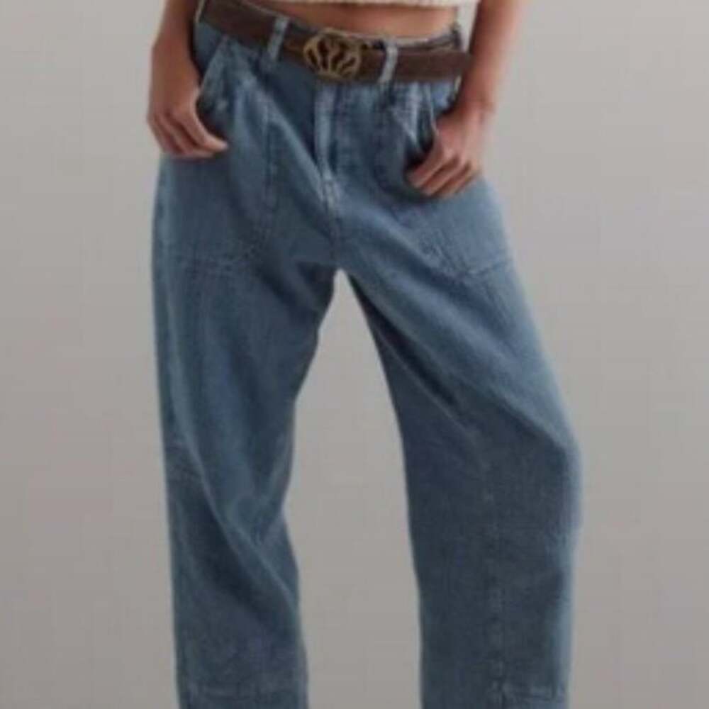We the Free People Midnight Voyage Dropped Boyfriend Jeans Relaxed Fit Size S